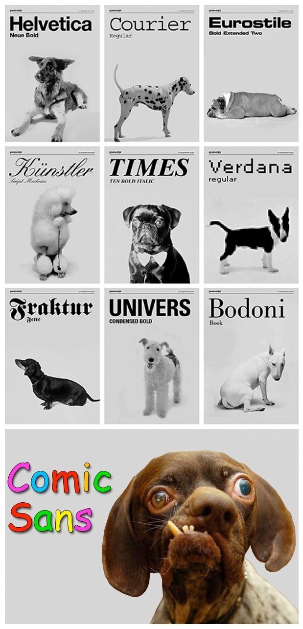 Typography with dogs