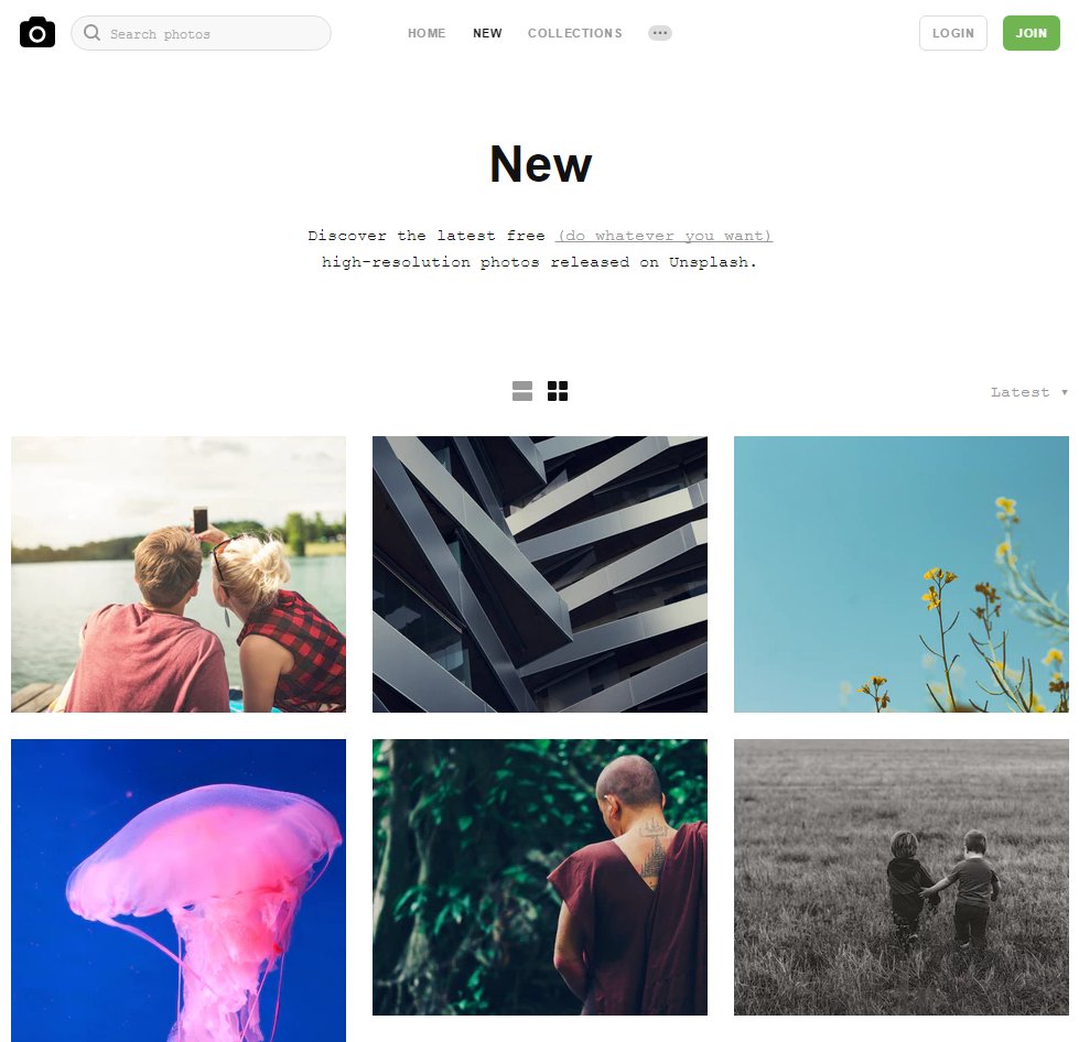 Unsplash Homepage